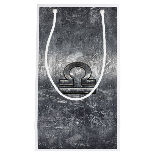 Metallic Style Libra Zodiac Sign Small Gift Bag (Front)