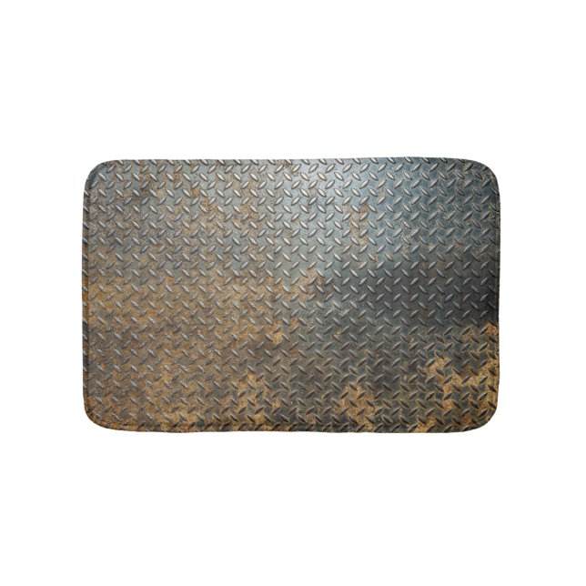 Metallic surface, reflective texture background. bath mat (Front)