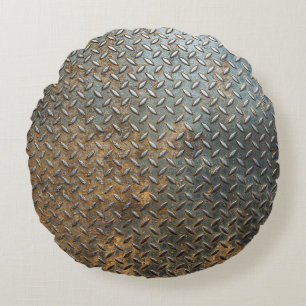 Metallic surface, reflective texture background. round cushion