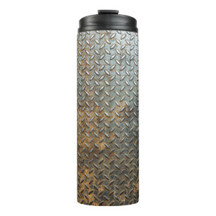 Metallic surface, reflective texture background. thermal tumbler