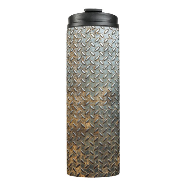 Metallic surface, reflective texture background. thermal tumbler (Front)