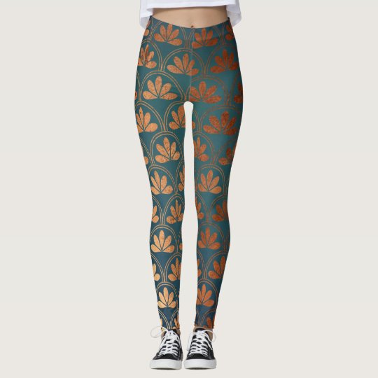 Metallic Teal and Copper Pattern 