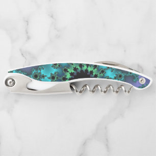 Metallic Teal Eye Corkscrew