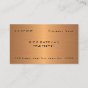 Metallic Texture Modern Copper Business Card