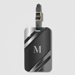 Metallic Texture Monogram Luggage Tag