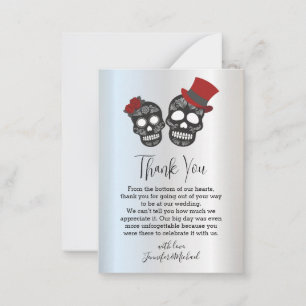 metallic thank you halloween spooky wedding card