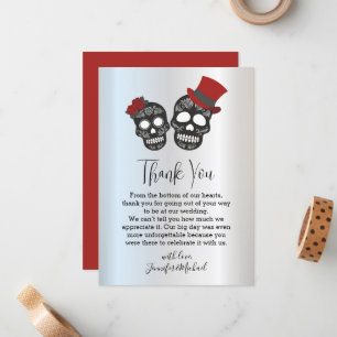 metallic thank you halloween spooky wedding card
