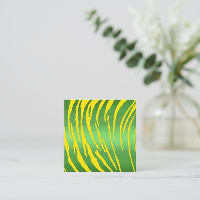 Metallic Tiger Stripes Green Yellow Card (Standing Front)