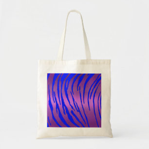 Metallic Tiger Stripes Pink Blue Tote Bag
