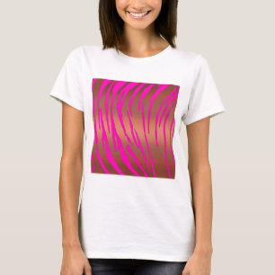 Metallic Tiger Stripes Pinks T-Shirt
