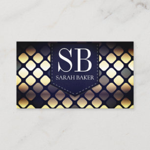 Metallic Tiles   Monogram Business Card