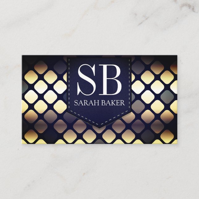 Metallic Tiles | Monogram Business Card (Front)