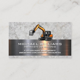 Metallic   Tools   Construction Vehicle Business Card