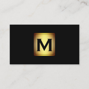 Metallic Vignette Label with Monogram Business Card