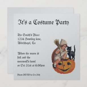 Metallic Vintage Halloween Invitation