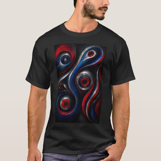 Metallic Vortex | Modern Abstract T-Shirt (Front)