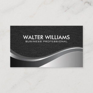 Metallic Wave Black Texture Business Card