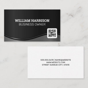 Metallic Wave   QR Code Business Card