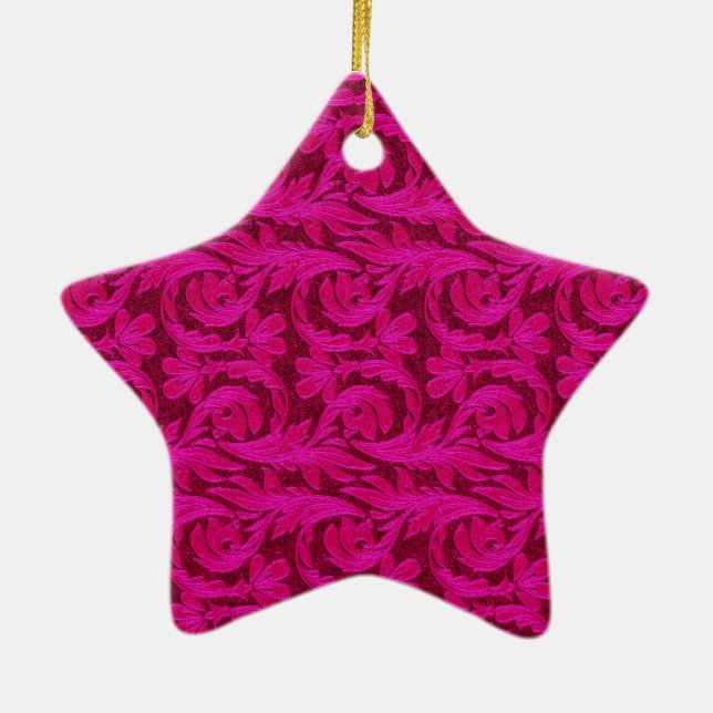 Metallic Waves, 2 Tone Pink Ceramic Tree Decoration (Back)