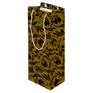 Metallic Waves-Black-Gold-1-WINE GIFT BAG