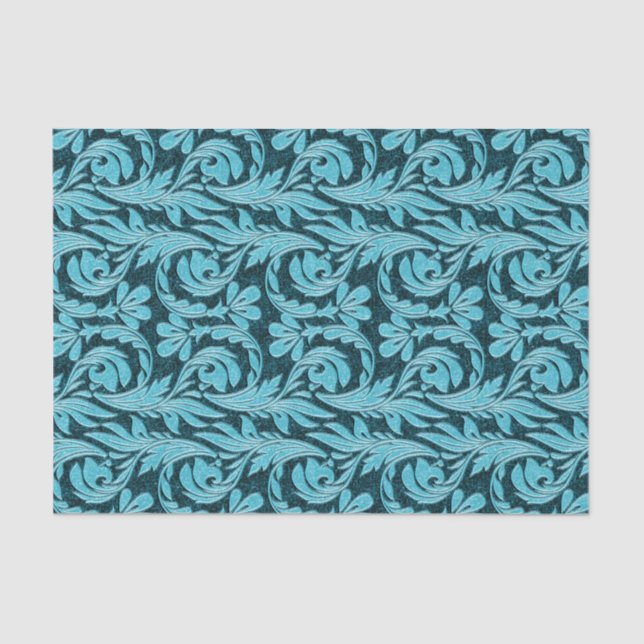 Metallic Waves-Dark Teal-TISSUE WRAP PAPER (Front)