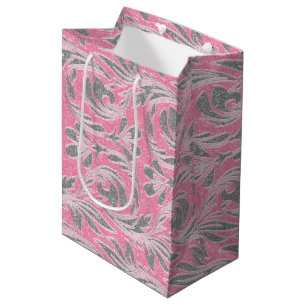 Metallic Waves-Light Pink-White-GIFT BAG m