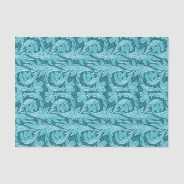 Metallic Waves-Light Teal-TISSUE WRAPPING PAPER (Front)