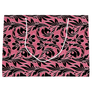 Metallic Waves-Lt Pink-Black-GIFT BAG L