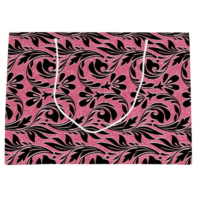 Metallic Waves-Lt Pink-Black-GIFT BAG L (Front)