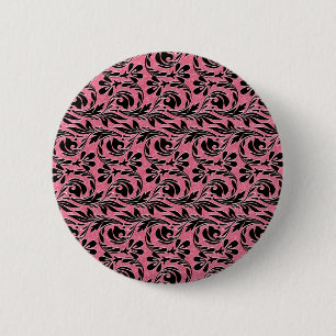 Metallic Waves, Lt Pink-Black-Pin Button