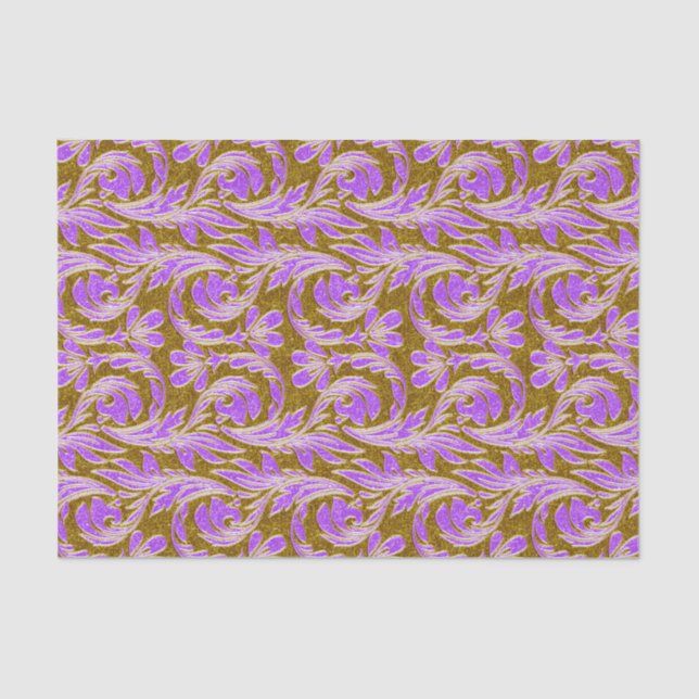Metallic Waves-Lt Purple-Gold-TISSUE WRAP PAPER (Front)