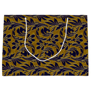 Metallic Waves-Navy-Gold-GIFT BAG L