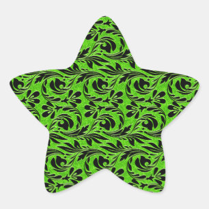 Metallic Waves, Neon-Black STAR STICKER