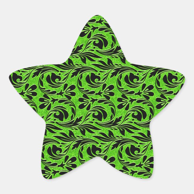 Metallic Waves, Neon-Black STAR STICKER (Front)