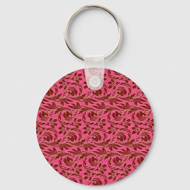 Metallic Waves,Pink-Brown Key Ring (Front)