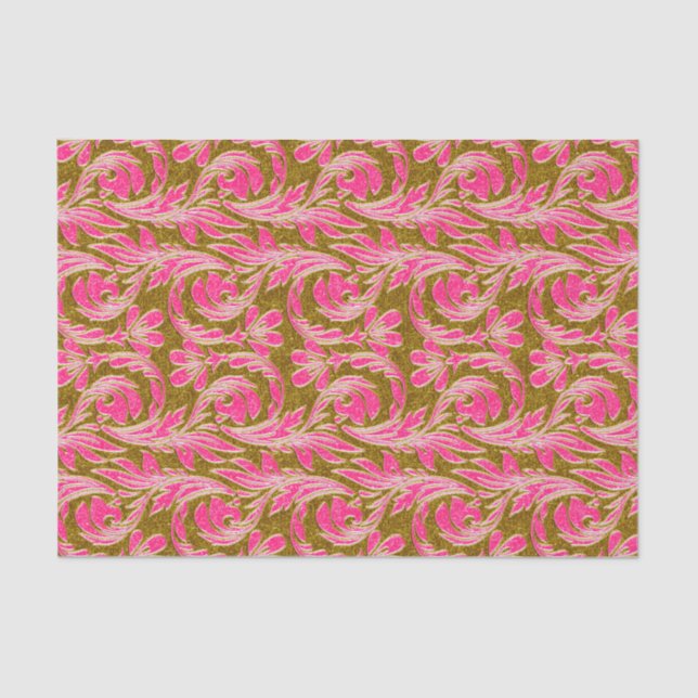 Metallic Waves-Pink-Gold-TISSUE WRAPPING PAPER (Front)