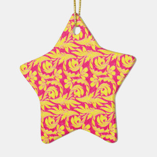 Metallic Waves Pink-Yellow Ceramic Tree Decoration