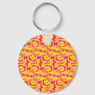 Metallic Waves Pink-Yellow Key Ring