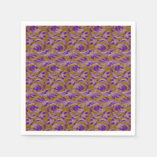 Metallic Waves-Purple-Gold-2-PAPER PARTY NAPKINS