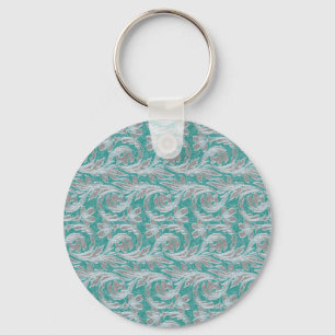 Metallic Waves, Seafoam-White KEYCHAIN