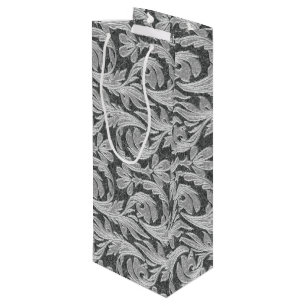 Metallic Waves-Silver-White-WINE GIFT BAGS
