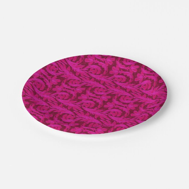 Metallic Waves-Two Toned Pink-PAPER PARTY PLATES (Angled)