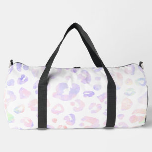 Metallic White Leopard Pattern Duffle Bag
