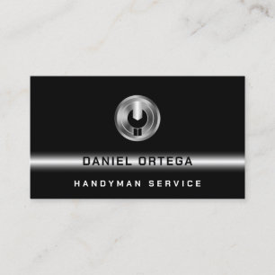 Metallic wrench logo professional  business card