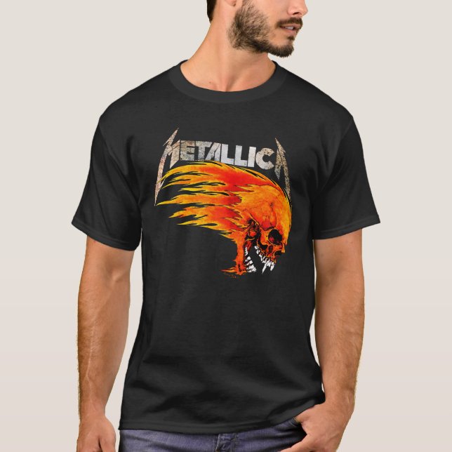 Metallica Flaming Skull Graphic Tee 💀🔥 (Front)