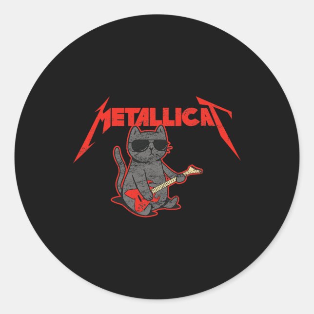 Metallicat - Funny Cat 3  Classic Round Sticker (Front)