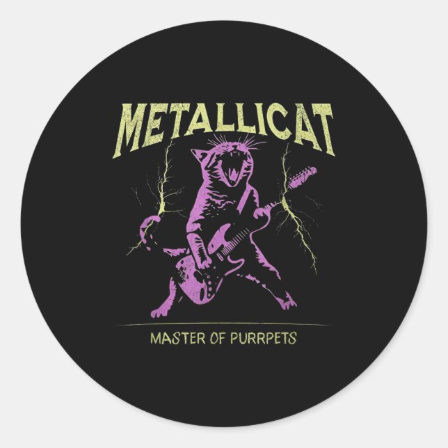 Metallicat Master Of Purrpets  Classic Round Sticker (Front)