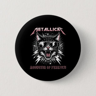 Metallicat Meowster Of Purrpets - Funny Cat 2 6 Cm Round Badge