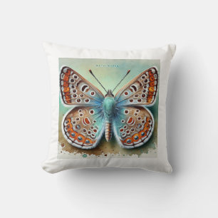 Metalmarks butterfly 040924IREF236 - Watercolor Cushion