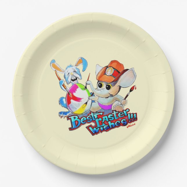 Metalphant Easter Paper Plate (yellow) (Front)